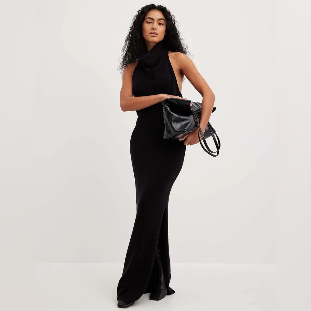 NA-KD Knitted Halterneck Maxi Dress (NAKD)